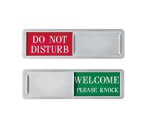 Ziranee Privacy Sign,DO NOT DISTURB/WELCOME PLEASE KNOCK Sliding Door Sign for Home Office Restroom Conference 7 x 2 inches