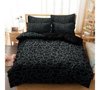 ZIRANSHU Gray Cheetah Comforter Set - Twin Size, 3-Piece Leopard Print Duvet Covert Sets Animals Room Decor Comforter Bedding Sets, Zipper Closure, Extra Soft All Seasons(1 Duvet Cover+2 Pillowcases)