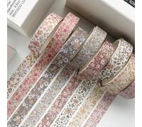 Zirax Vintage Floral Washi Tape Set - 8 Rolls Decorative Masking Tape for Scrapbooking, Bullet Journaling, DIY Crafts & Gift Wrapping Supplies