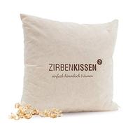 Zirben Familie Natural Decorative Cushion 40 x 40 cm • Decorative Cushion Filled with Swiss Pine Flakes, Lettering Simply Heavenly Dream • ZirbenFamilie, Known from Specialist Trade and Hotel Industry