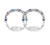 Zircobic 2pcs Couples Bracelet - Laser Engraved Romantic Quotes on Durable, Comfortable Stainless Steel Jewelry, Lightweight and Stylish, Ideal for Couples’ Anniversary, Birthday, and Valentine’s