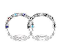 Zircobic 2pcs Couples Bracelet - Laser Engraved Romantic Quotes, Stainless Steel, Lightweight and Comfortable, Thoughtful Gift for Couples, Travel, Daily Wear, Romantic Moments