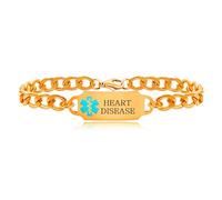 Zircobic Classic Waterproof “HEART DISEASE” Health ID Bracelet | Laser Engraved Rose Gold Stainless Steel | Lightweight & Comfortable | Perfect for Daily, Travel, Outdoor & Active Lifestyle
