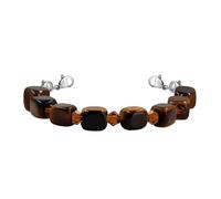 Zircobic Comfortable Lightweight DIY Half-Finished Tiger Eye Bracelet - 0.8×1 cm Square Beads, Adjustable Replaceable Bead Design, Suitable for Men and Women, Daily Wear, Work & Travel