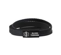 Zircobic Custom ID Bracelet for Men, Laser Engraved ID Plate & Editable Dynamic QR Code, Multi-Color Comfortable PU Braided Leather Wristband, Everyday & Outdoor Bracelet（Black-BT）