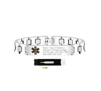Zircobic Custom Laser Engraved Stainless Steel Medical ID Bracelet, Lightweight Waterproof Durable, Unisex, Suitable for Running, Sports & Outdoor Activities
