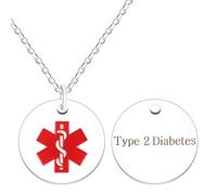 Zircobic Customized Stainless Steel Medical ID Necklace, Simple and Practical Waterproof Disease Alert Identity Jewelry for Men Women YA4678