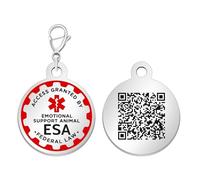 Zircobic Fashion Customizable Pet ID Tag | Laser Engraved QR Code with Editable Content or Personalized Text | Emergency Contact & Medical Info | Emotional Support Animal Tag（White-QR）
