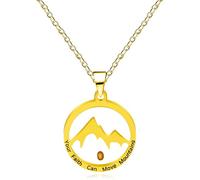 Zircobic Inspiraional Faith Mountain Pendant Necklace, Faith Can Move Mountains Necklaces Bible Verse Mustard Seed Jewelry Christian Gifts for Women YA4745, M, Stainless Steel, No Gemstone