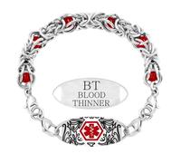 Zircobic Personalized Medical Alert Bracelet, Custom Engraved Text or Editable Dynamic QR Code, Stainless Steel Medical ID Bracelet with Star of Life, Cat Eye Beaded Emergency ID Jewelry YA4696