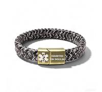 Zircobic PU Braided Medical Alert Bracelet | Dynamic QR Code with Information That Can Be Updated Anytime | Custom ICE Emergency Contact | Comfortable Everyday Wear | Multiple Color Options（DOI）