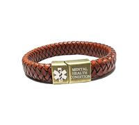 Zircobic PU Braided Medical Alert Bracelet | Dynamic QR Code with Information That Can Be Updated Anytime | Custom ICE Emergency Contact | Comfortable Everyday Wear | Multiple Color Options（MHC）
