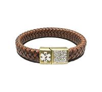 Zircobic PU Braided Medical Alert Bracelet | Dynamic QR Code with Information That Can Be Updated Anytime | Custom ICE Emergency Contact | Comfortable Everyday Wear | Multiple Color Options（Brown-QR）