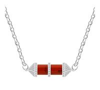 Zircobic Red Jasper Crystal Healing Necklace for Women | CZ Solitaire Chakra Bullet Pendant Platinum Plated - Geometric Stone Necklaces for Women - Unique Crystal Pendant Jewelry YA4816