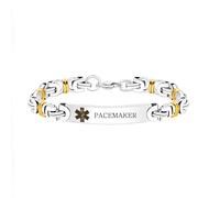 Zircobic Reliable Stainless Steel Bracelet with “Pacemaker” Engraving - Waterproof, Robust Medical ID Band for Everyday Comfort and Safety
