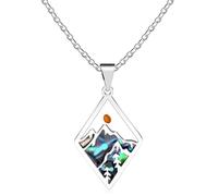 Zircobic Religious Mustard Seed Hiking Necklace - 'With Faith All Things are Possible' Stainless Steel Abalone Shell Jesus Christian Jewelry for Women - Inspirational Gifts for Believers Pastors