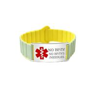 Zircobic Silicon Rubber Emergency Medical ID Bracelet, Compatible with Apple Watch & Samsung Watch, Engraved Stainless Steel Tag Version or Dynamic QR Code Version, for Daily Wear （NO BP/IV）