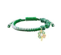 Zircobic St. Patrick's Day Bracelet - Lucky LUCKY Letter & Pearl Four Clover Charm, Adjustable Hand Woven Jewelry for Men and Women, Fresh & Exquisite Irish Theme Jewelry Gift
