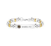 Zircobic Stainless Steel Medical ID Bracelet - “XARELTO” Laser Engraved, Lightweight, Waterproof, Stylish Band for Comfortable Daily and Active Use