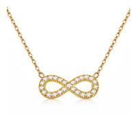 Zircobic Stylish Gold Infinity Necklace with Sparkling Cubic Zirconia - Personalized Minimalist Gift for Women, Friends, Mom YA6832