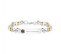 Zircobic “Type I Diabetes” Engraved Stainless Steel Bracelet - Lightweight, Waterproof, Minimalist Medical ID for Casual, Travel and Active Use