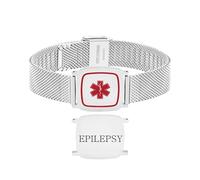 Zircobic Unique Stainless Steel Bracelet with “Epilepsy” Engraving - Water-Resistant, Comfortable, Sleek Design Perfect for Everyday Wear and Active Lifestyle