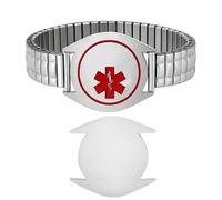 Zircobic Unisex Adjustable Medical Alert Bracelet | Emergency Medical ID Bracelet with Clear Font | Customizable Front & Back Engraving | Stylish Health Alert Jewelry for People