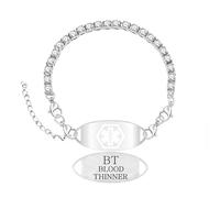Zircobic | Unisex Medical Alert Jewelry | Comfort-fit Emergency Contact ID Bracelet for Daily Use | Senior Health Protection Bracelet with Engraved ICE Tag