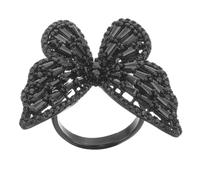 Zircon Butterfly Open Non Sleeper Studs Hoops Dangling Engagement Glow Stars Bee Women Butterflies Spinner Rings for The Opening Ring Alloy Black