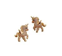 Zircon Earrings For Flying Wing Horse Star Moon Birds Cat Owl Fish Tail Small Stud Earrings Personality Summer Jewelry