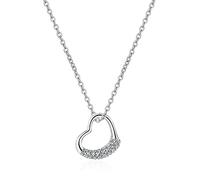 Zircon Heart Pendant Necklace Short Chain Clavicle Necklace For Women Wedding Engagement Jewelry