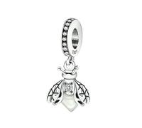 Zircon Ladybug Charm 925 Sterling Silver Dangle Charm for European Fashion Bracelet Necklaces Wedding Day Valentine's Day Jewelry Beads Gift for Sister Family Wife