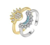 Zircon Rings for Couples Adjustable Stackable Rings Hip-hop Streetwear Diamond Design Unisex Trendy Accessories (A)
