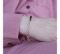 Zircon Round Chain Link beaded Adjustable Bracelet The Colourful Aura Gold 7