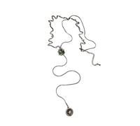 Zircon square adjustable tassel necklace ins personality clavicle chain light luxury high-end for women