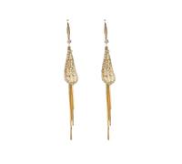 Zircon water-drop pendant ear hook long-style unique design earrings