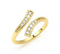 Zirconia Gold Rings for Women, Adjustable 14K Goldplated Open Waterdrop Hug Ring with Cubic Zirconia Stackable Thumb Ring 9ct Gold Wedding Anniversary Engagement cz Diamond Rings for Women Lady