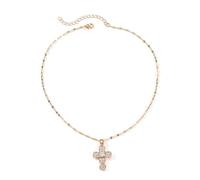 Zirconia Inlaid Coppers Crucifix Pendant Necklace Spiritual Choker Fashion Accessory For Religious Event And Daily Wear Religious Jewelry