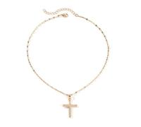 Zirconia Inlaid Coppers Crucifix Pendant Necklace Spiritual Choker Fashion Accessory For Religious Event And Daily Wear Religious Jewelry