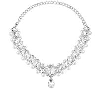 Zirconia Necklace, Adjustable Length, Silver Chain, Water Drop Gemstone Pendant, Stylish Jewelry For Parties, Weddings, Plus Special Occasions