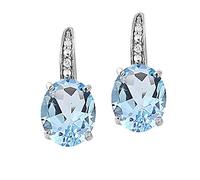 zirconia oval Leverback ideal with for earrings women captivating Earrings Heart Earrings for Women Hoop (Blue, One Size)