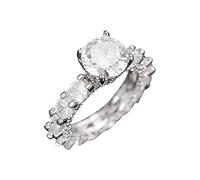 Zirconia Ring for Women Fashion Jewelry Popular Accessories Orb Ring (Silver, 9)