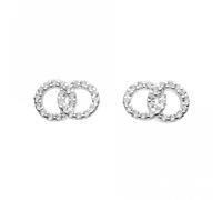 Zirconia Stud Earrings - Dew - Sterling Silver