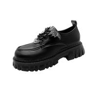 ZIRIA Punk Wind Single Shoes Autumn Devil Bat Wings Gothic Women's Shoes Thick Bottom Waterproof Metal Chain