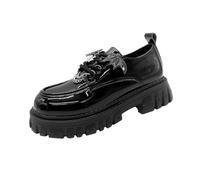 ZIRIA Punk Wind Single Shoes Autumn Devil Bat Wings Gothic Women's Shoes Thick Bottom Waterproof Metal Chain