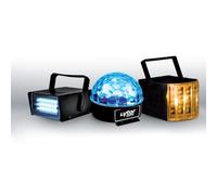 Zirkus Pack lytor - 3 Sets of 4 LEDs RGBW Derby Light + Strobe Light + Astro 6 LEDs Dome