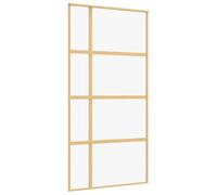 ZIRLANLV ESG Glass and Aluminium Sliding Door - Ideal Room Divider, Allows Natural Light in, Ensures Privacy and Quiet Closing, Available in Transparent, Frosted, and Half Frosted (Gold)