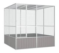 ZIRLANLV Heavy-Duty Metal Bird Cage, Walk-in Aviary with Lockable Door & Multi-level Wire Mesh, Spacious House for Parrots, Finches & Backyard (213.5 x 217.5 x 211. cm)