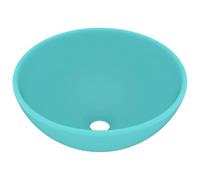 ZIRLANLV Luxury Ceramic Bathroom Basin - Round, 32.5x14 cm - Modern Design, Easy to Cleans, Suitable for Above Counter Installation (Matte Light Green)