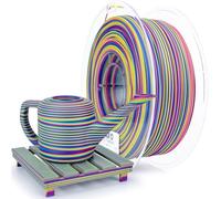 ZIRO Matte Stripes Rainbow PLA Filament 1.75mm, Colorful PLA 1kg/2.2lbs